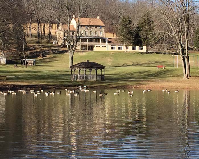 ISDC main building and lake